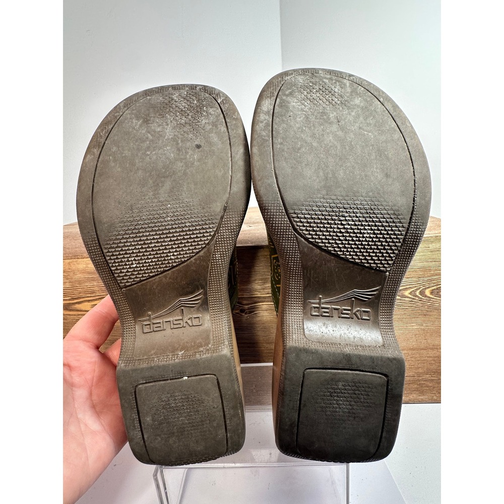 Dansko VTG Leather Comfort Slides Toe Loop Portugal Boho Y2K Rare 90s 38/ 7.5-8 - Picture 7 of 10